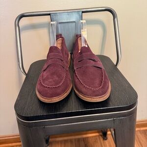 J. Jill Burgundy Suede Penny Loafers